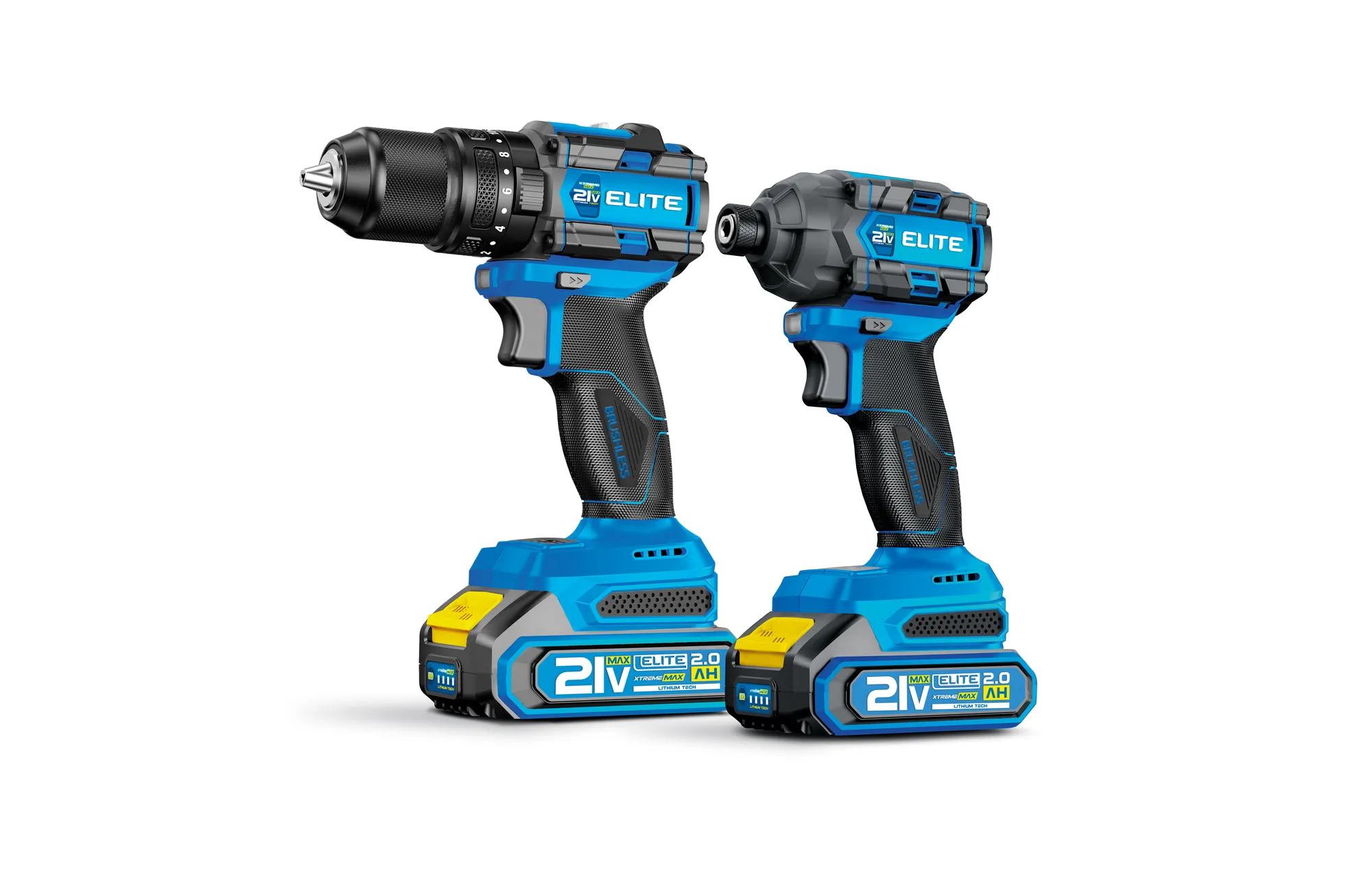 KIT COMBINADO DE TALADRO PERCUTOR Y ATORNILLADOR DE IMPACTO INALÁMBRICOS DE 21V